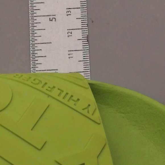 Tommy Hilfiger Womens Sandal Green Slide Wide Strap Molded Footbed Flat Heel 5 - Picture 6 of 9